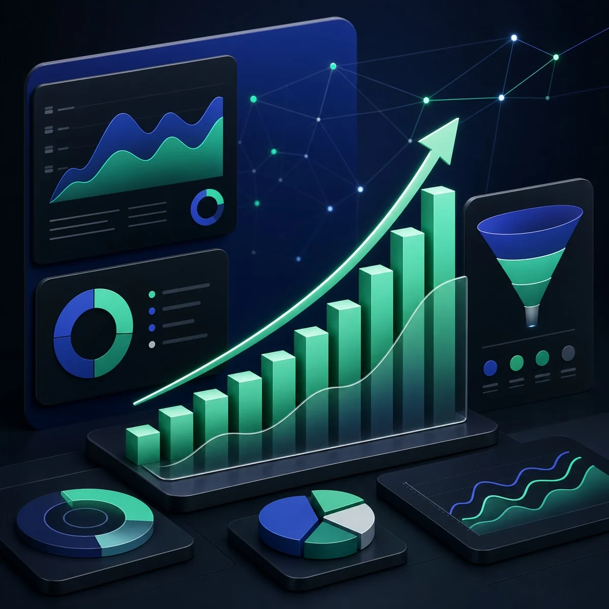 Visualiza��o de crescimento, convers�o e desempenho digital